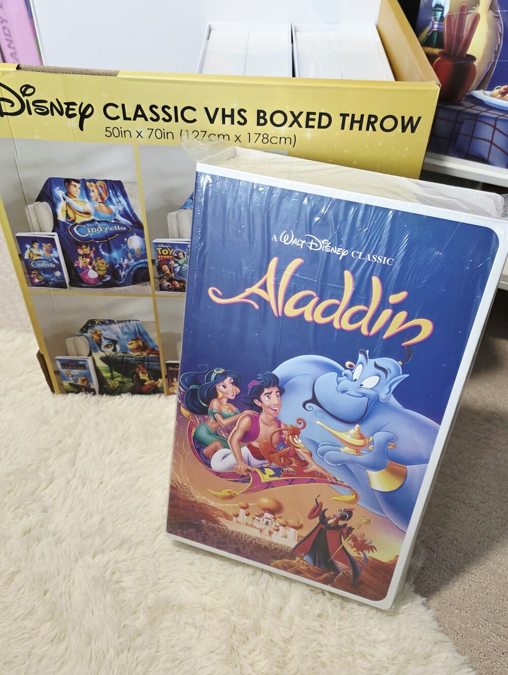 Disney Aladdin Retro VHS Boxed Silk Touch Classic Throw Blanket